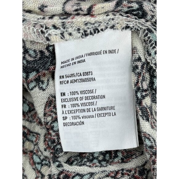 American Eagle Outfitters Women's Paisley Boho Tassel Top Shirt Size Small - Picture 10 of 15